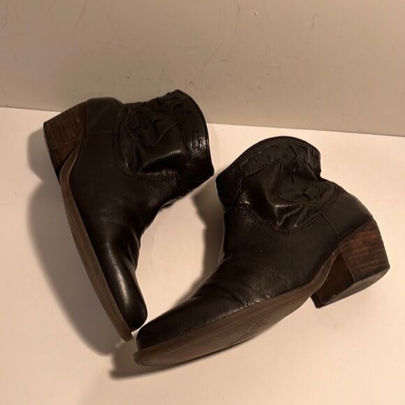 Nine West vintage America black leather 2” heel boots - Picture 1 of 4